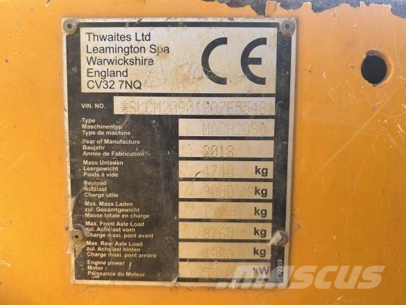 Thwaites 9T DUMPER MACH 2090 عربات نقل قلابة للمواقع