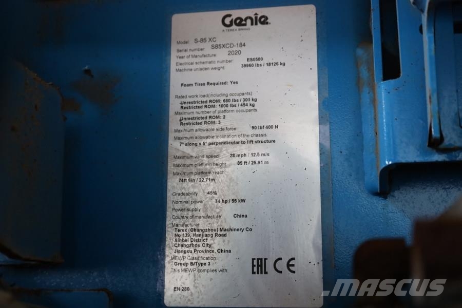 Genie S-85XC Valid inspection, *Guarantee! Diesel, 4x4 D Teleskopik personel platformları