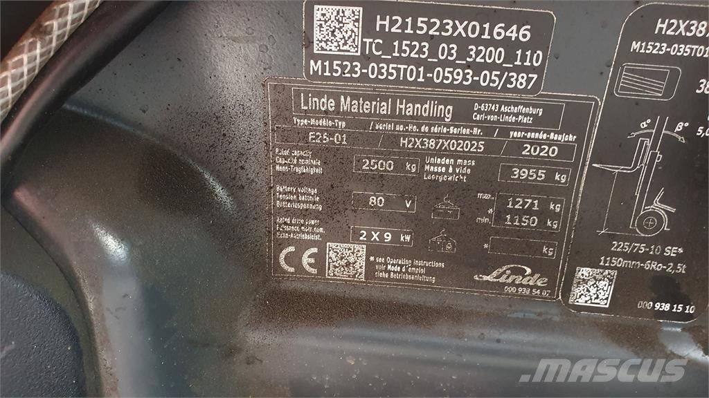 Linde E25 شاحنات ذات رافعات شوكية تعمل بالكهرباء
