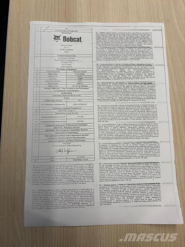 Bobcat TL26.60 Manipuladores telescópicos agrícolas