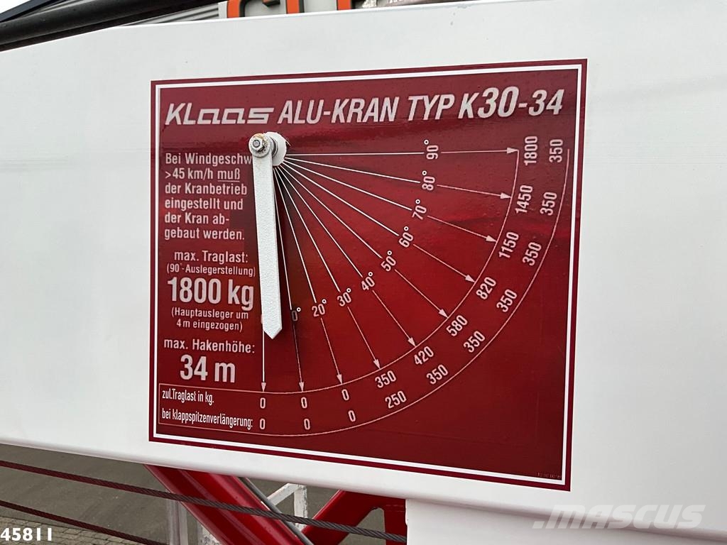 DAF FA 45 CF 220 Klaas 34 meter Dachdeckerkran Teherautóra szerelt emelők és állványok