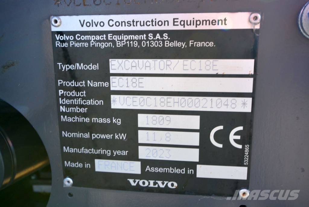 Volvo EC 18 E Mini excavatoare < 7t