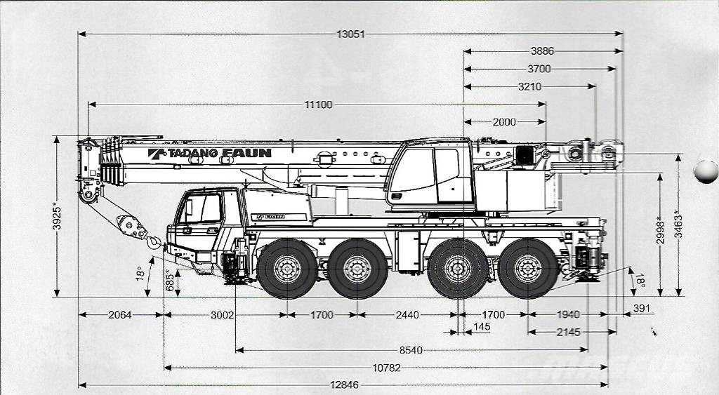 Faun Tadano ATF 90 G-4 8x6 Autokran + 20 tonnen Ballast Ruw terrein kranen