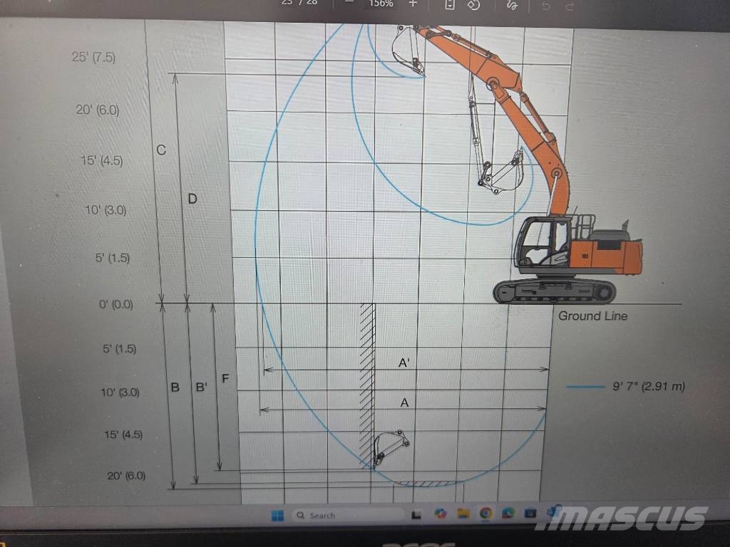 Hitachi ZX 210 LC-6, 7.784h, QIL QUICK+3 buckets Rupsgraafmachines