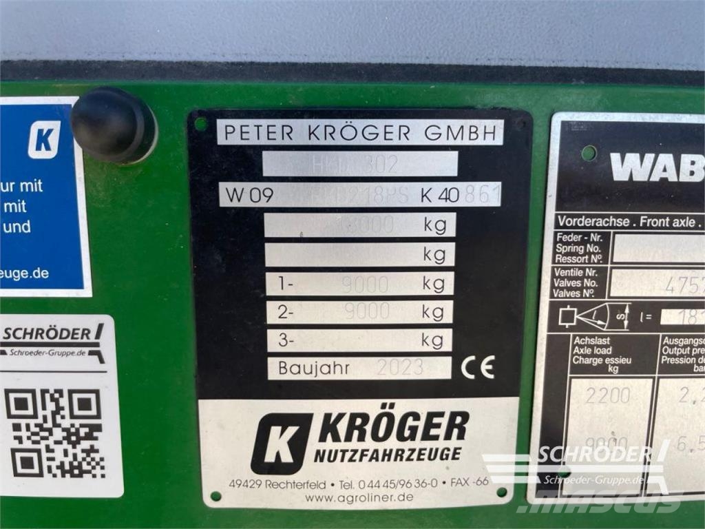Kröger HKD 302 | SEITENBORDWÄNDE ALS PORTAL Remorque multi-usage