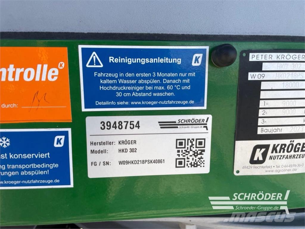 Kröger HKD 302 | SEITENBORDWÄNDE ALS PORTAL Remorque multi-usage