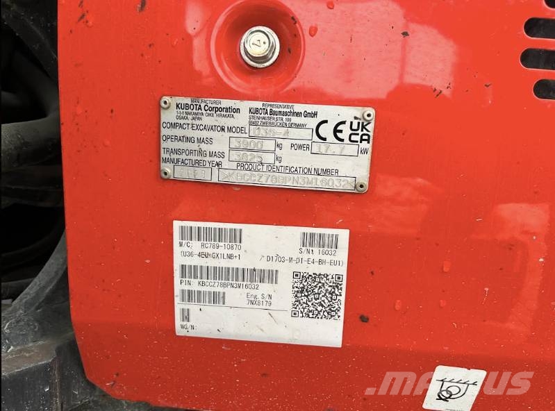Kubota U 36-4 Minigraafmachines < 7t