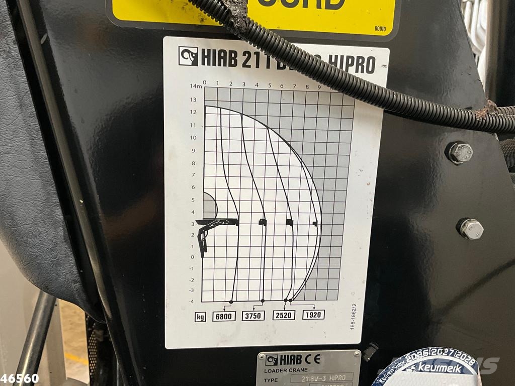 DAF FAN CF 290 Euro 6 Hiab 21 Tonmeter laadkraan 폐기물 수거 트럭