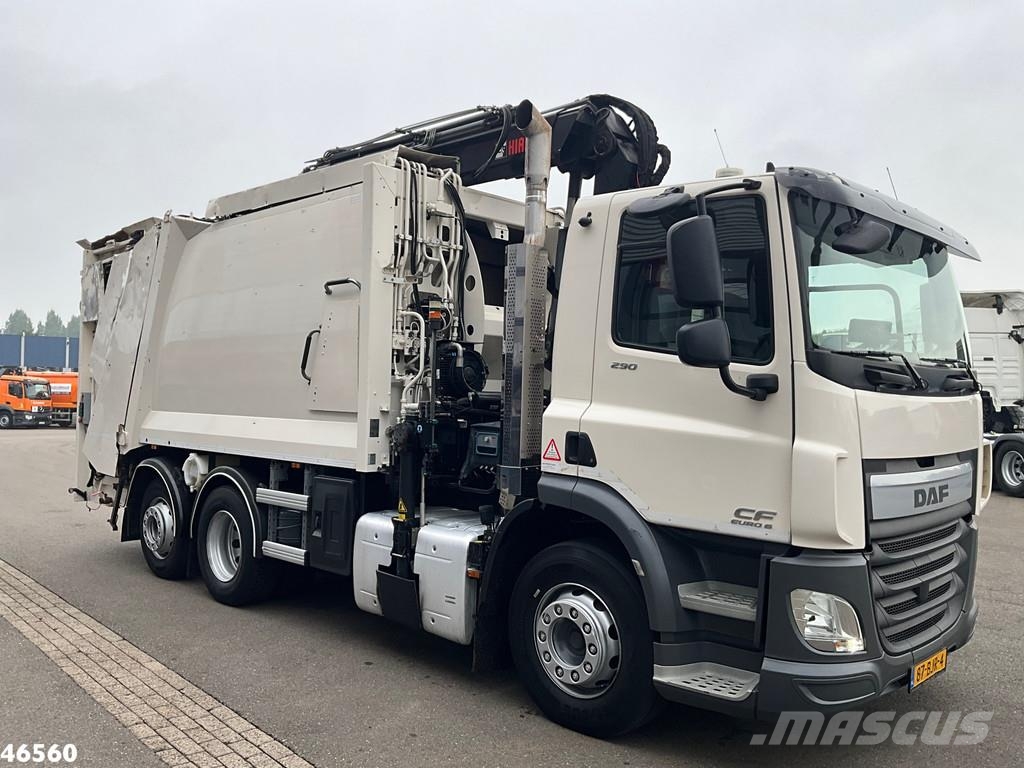 DAF FAN CF 290 Euro 6 Hiab 21 Tonmeter laadkraan 폐기물 수거 트럭