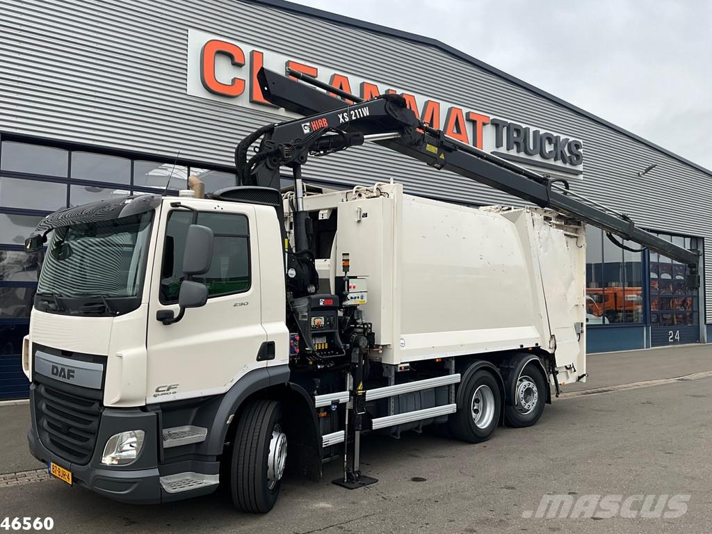 DAF FAN CF 290 Euro 6 Hiab 21 Tonmeter laadkraan 폐기물 수거 트럭