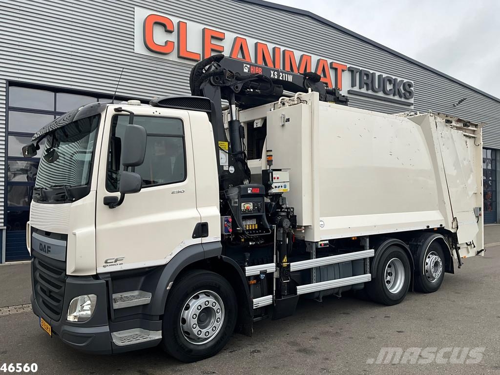DAF FAN CF 290 Euro 6 Hiab 21 Tonmeter laadkraan 폐기물 수거 트럭