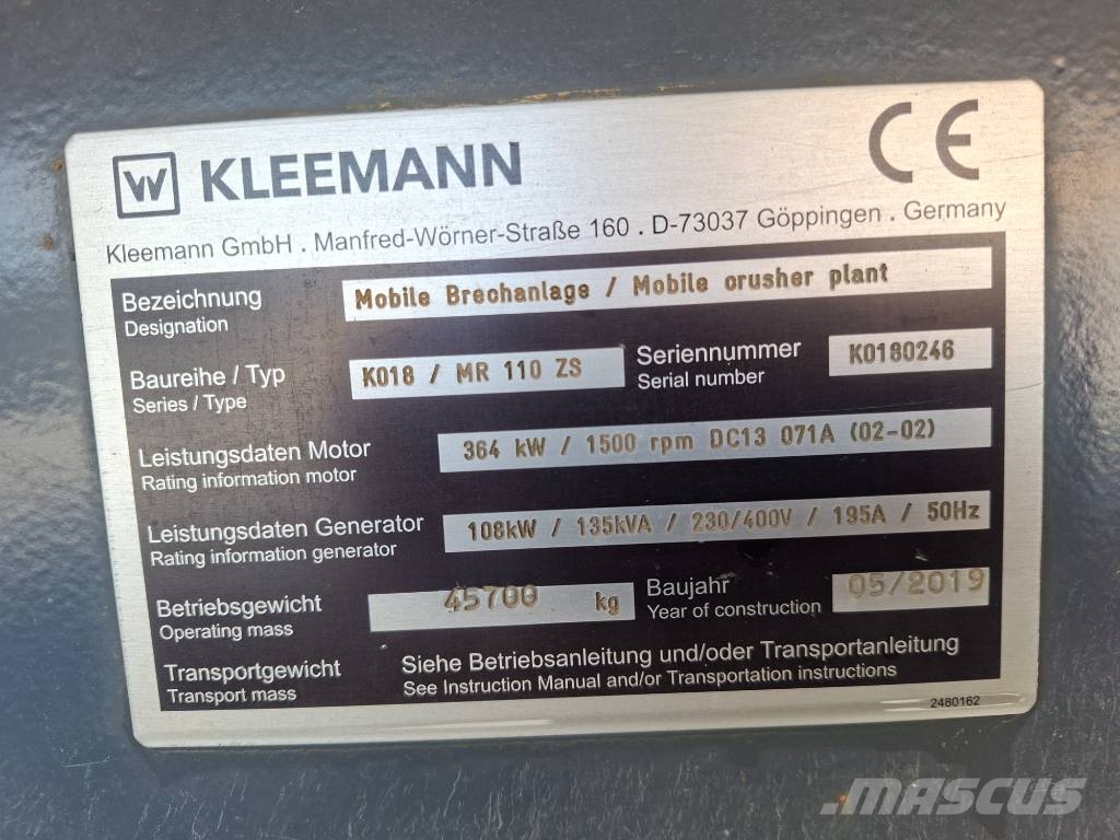 Kleemann MR 110 Evo 2 الكسارات المتنقلة