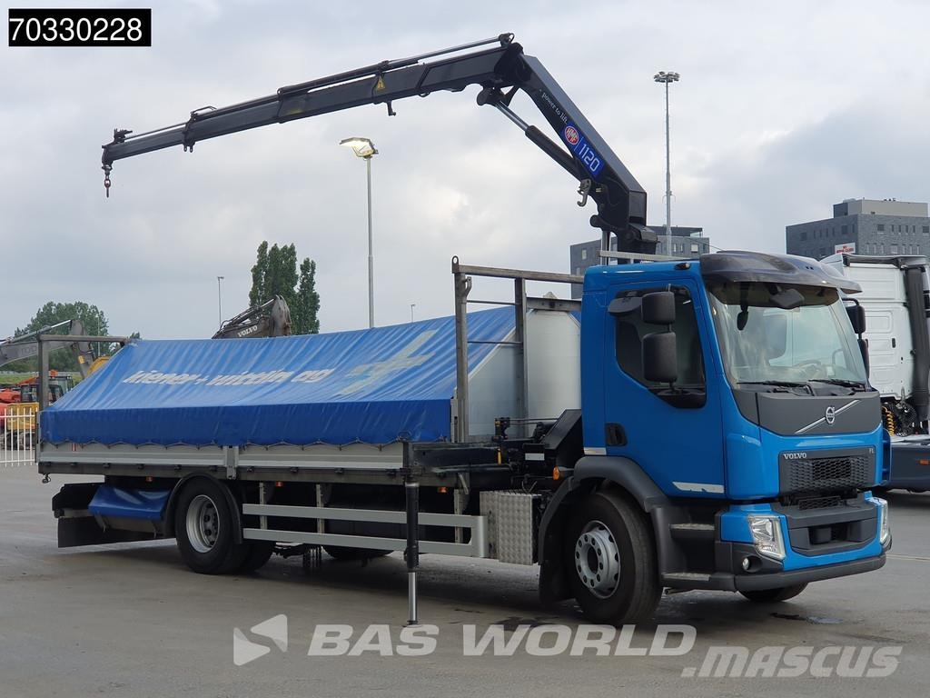 Volvo FL 280 4X2 18tons truck HMF 1120K-RC Crane Kran Fu 平板栏板货车
