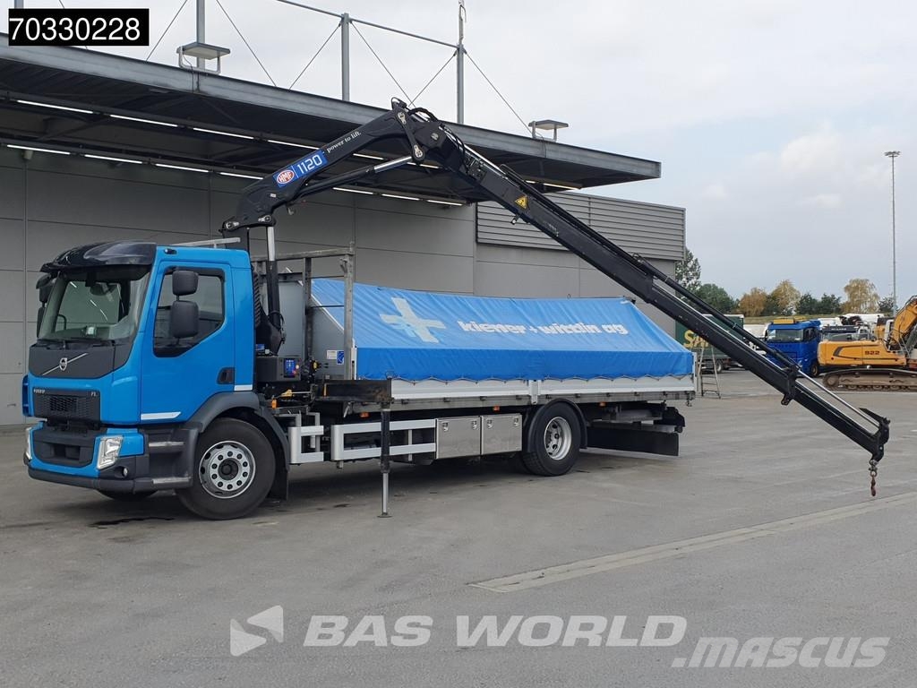 Volvo FL 280 4X2 18tons truck HMF 1120K-RC Crane Kran Fu 平板栏板货车