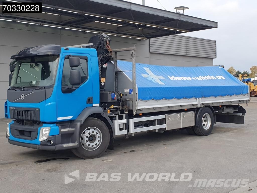 Volvo FL 280 4X2 18tons truck HMF 1120K-RC Crane Kran Fu 平板栏板货车