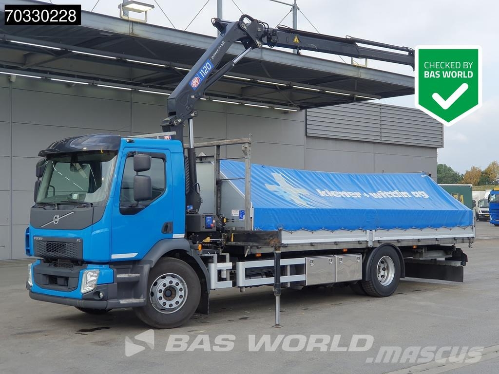 Volvo FL 280 4X2 18tons truck HMF 1120K-RC Crane Kran Fu 平板栏板货车