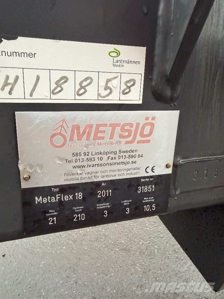 Metsjö MetaFlex 18 Hook lift trailers