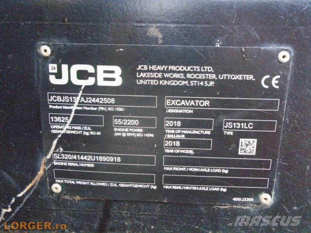 JCB JS 131 LC Rupsgraafmachines