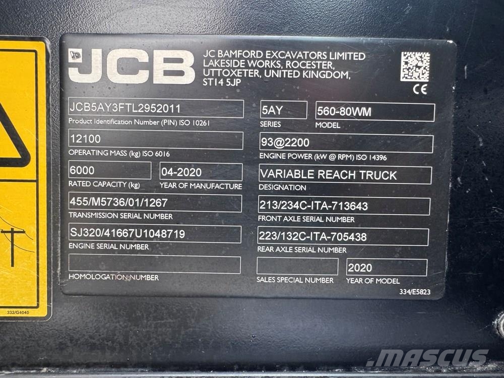 JCB 560-80WM - CONSIGNED TO TCH JCB AUCTION Telescopic handlers
