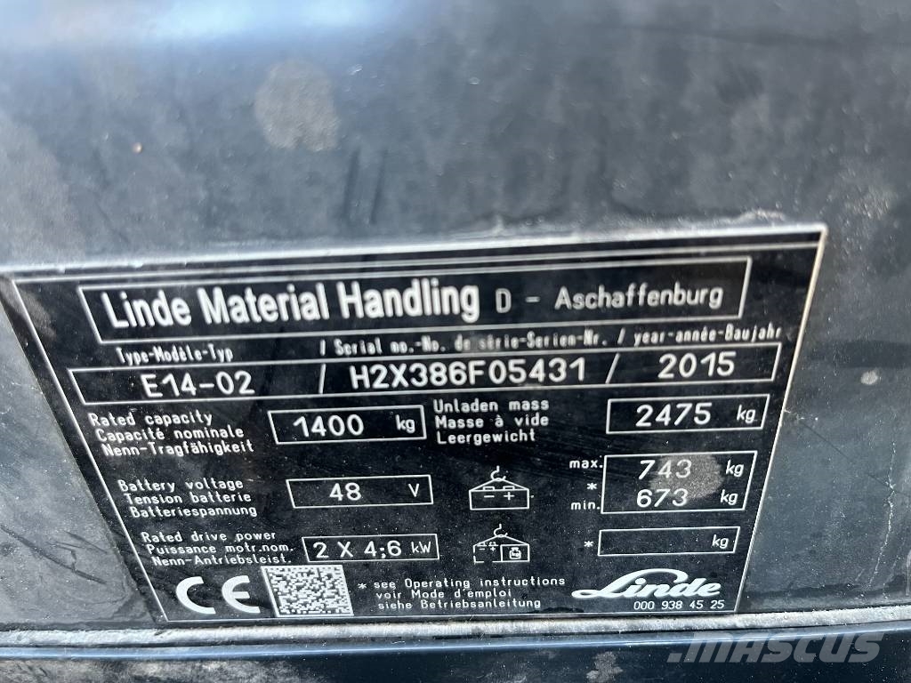 Linde E 14-02 Electric forklifts