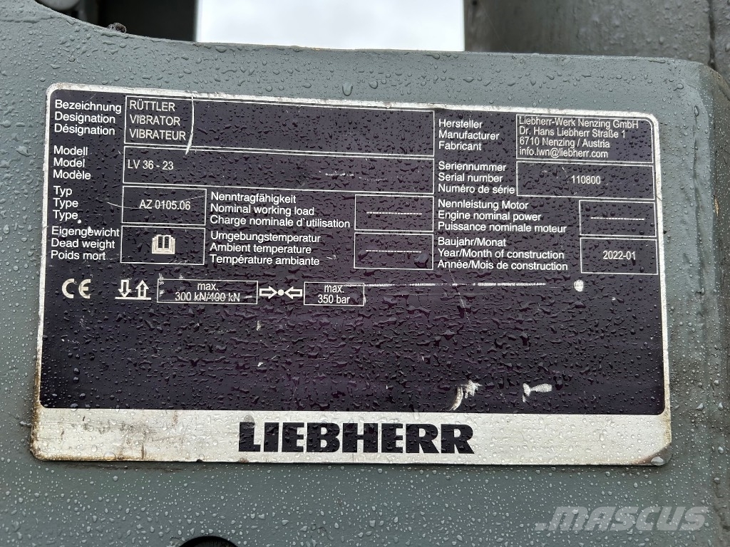 Liebherr LV36 Вибропогружатели