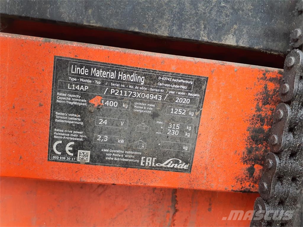 Linde L14AP شاحنات مناولة ذاتية الدفع