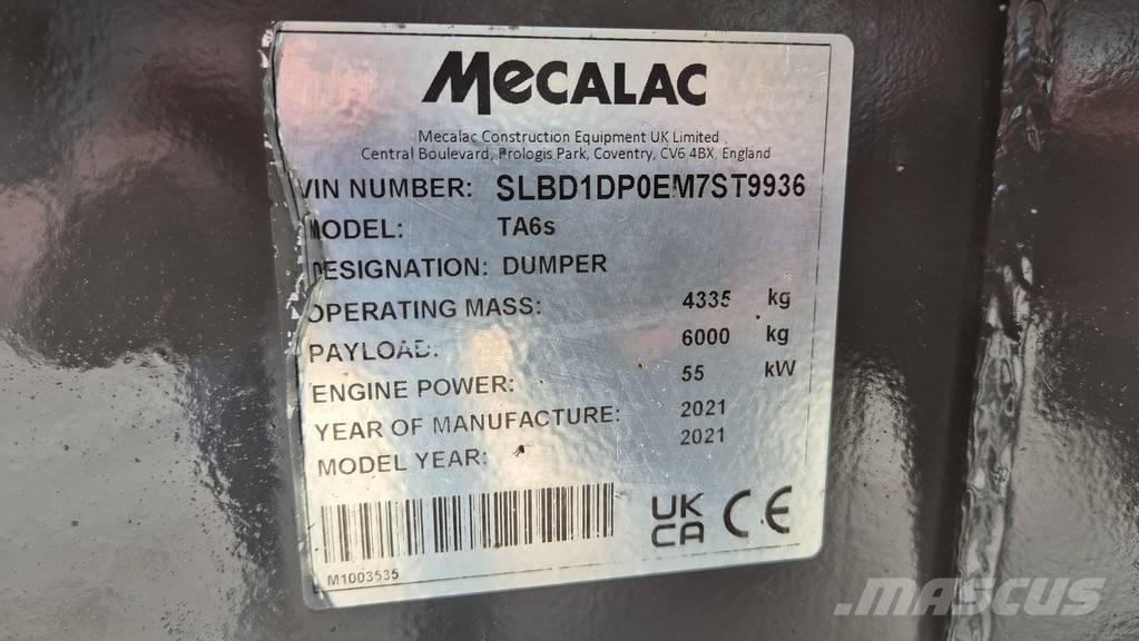 Mecalac TA6S - 905 WORKING HOURS - 2021 YEAR – TOP Minidumpperit