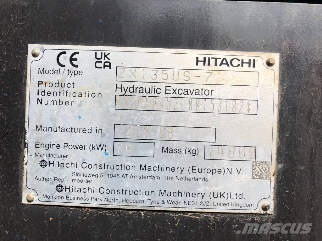 Hitachi ZX 135 US-7 Roomikekskavaatorid