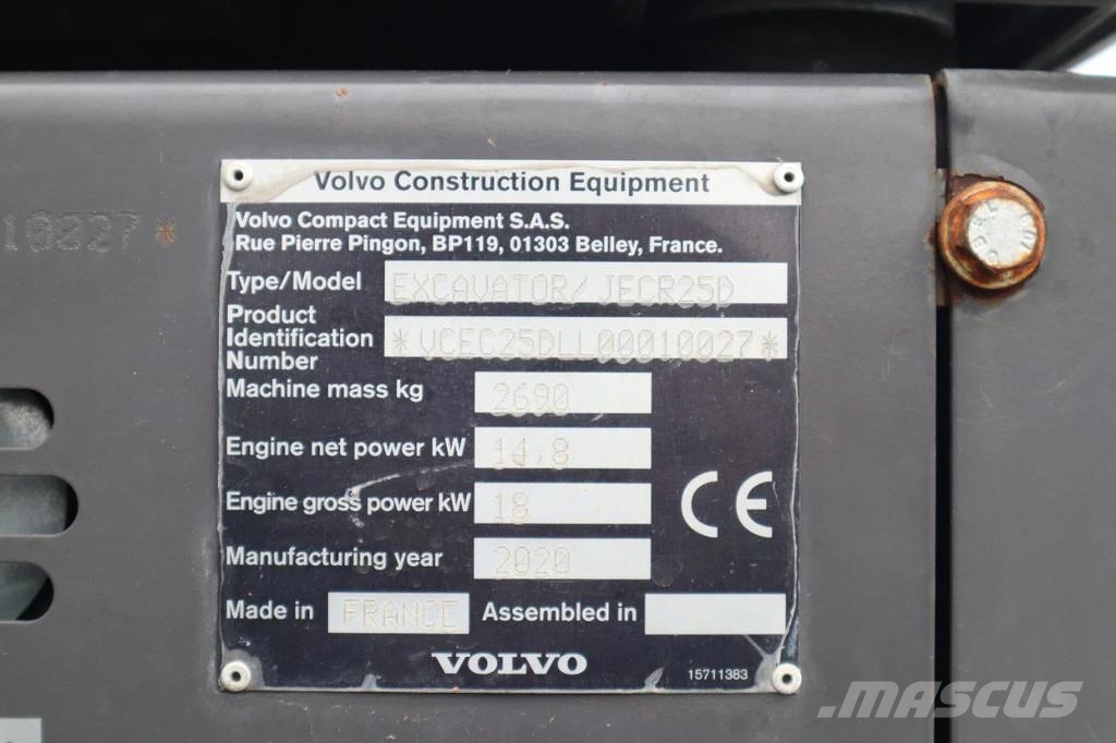 Volvo ECR25 ELECTRIC | JECR25D | TILTBUCKET | BUCKET | L Minigraafmachines < 7t