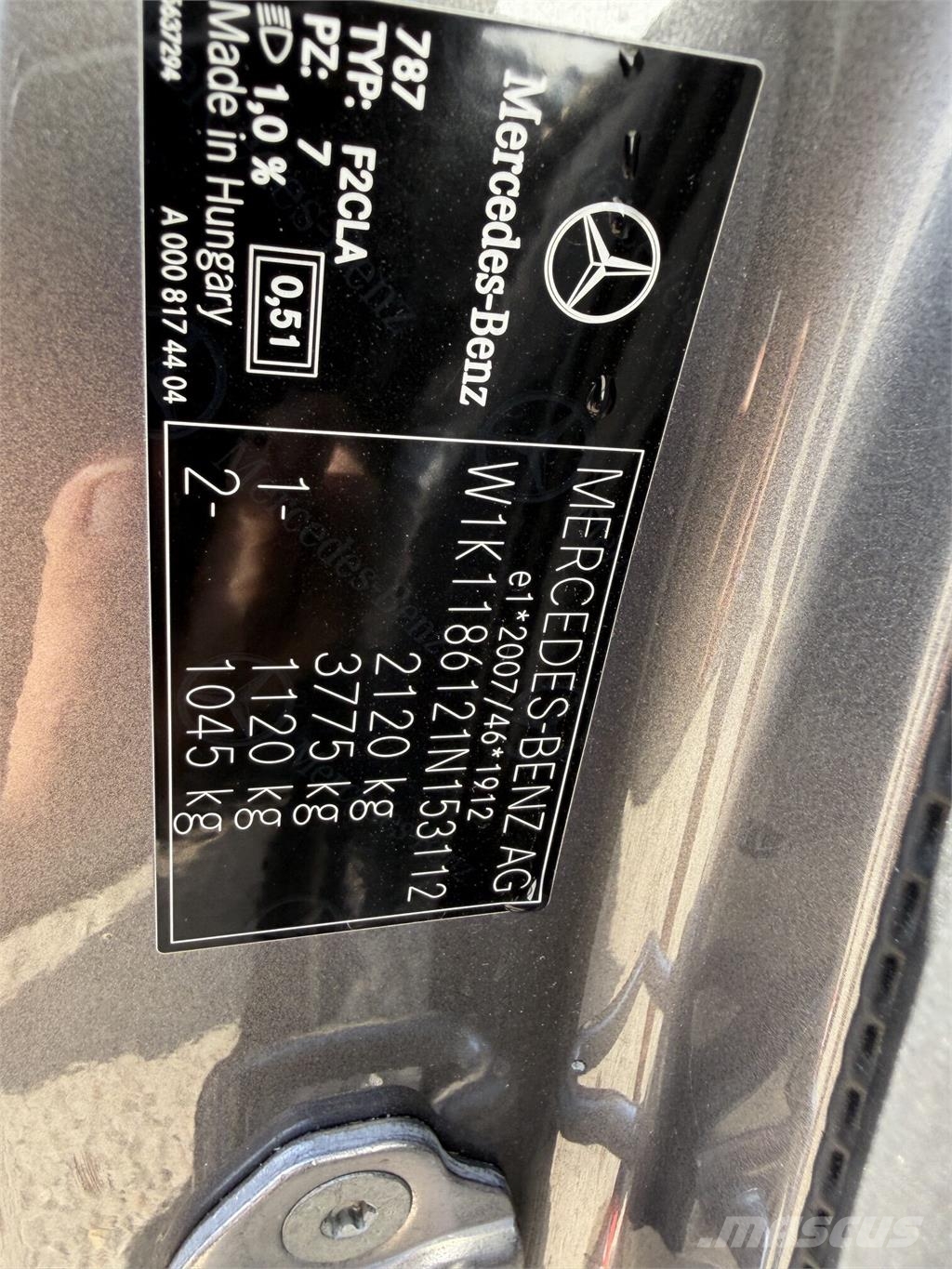 Mercedes-Benz Mercedes Benz CLA VIN 112 Automobili
