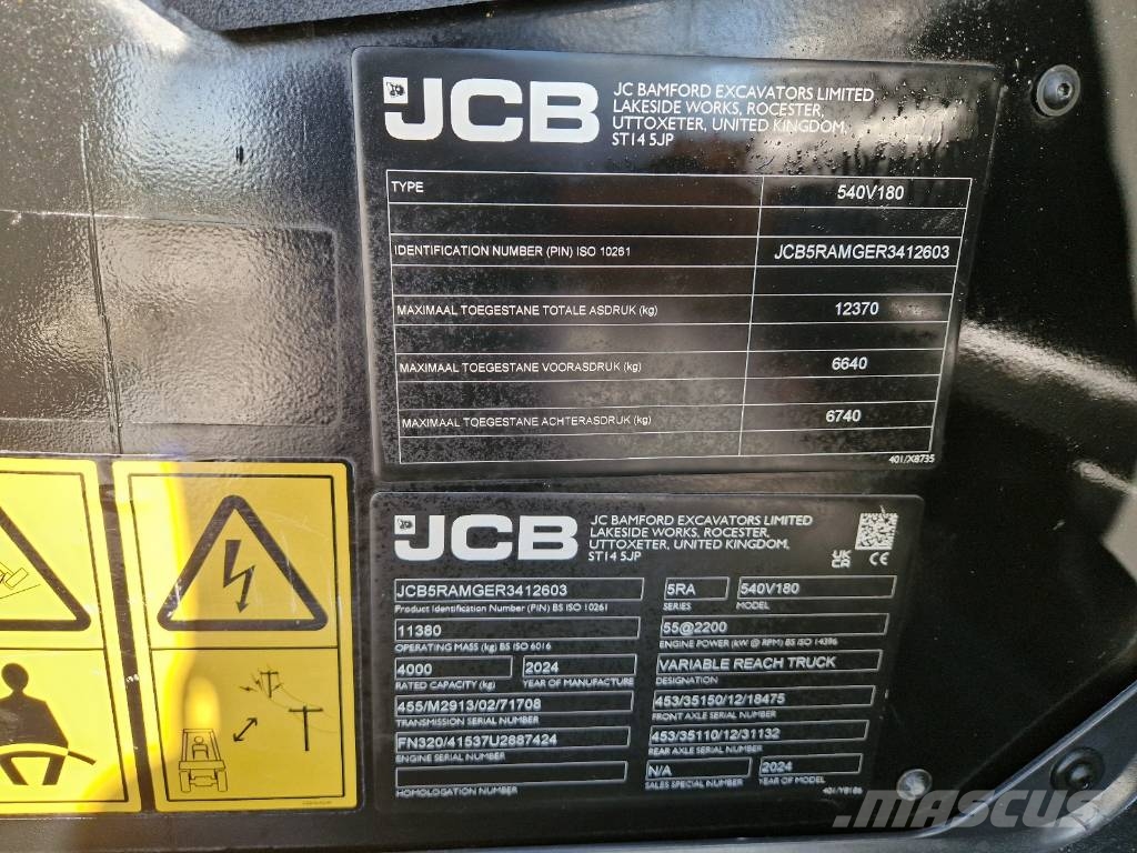 JCB 540-180 jak MT 1840 P613 Teleskoplæssere