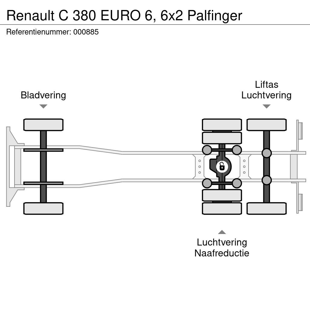 Renault C 380 EURO 6, 6x2 Palfinger Platte bakwagens