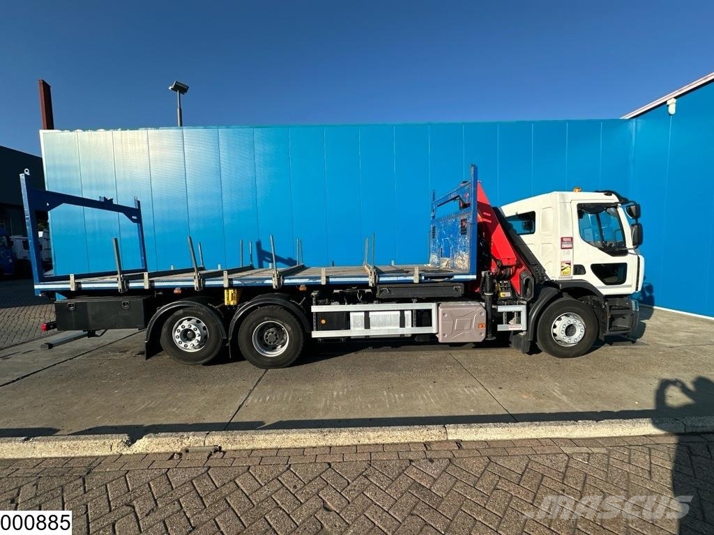 Renault C 380 EURO 6, 6x2 Palfinger Platte bakwagens