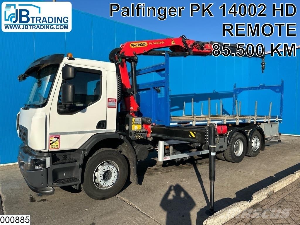 Renault C 380 EURO 6, 6x2 Palfinger Platte bakwagens