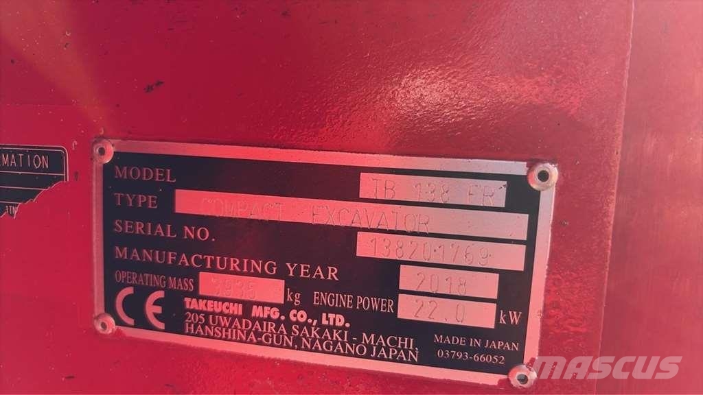 Takeuchi TB138FR Polovni specijalni bageri
