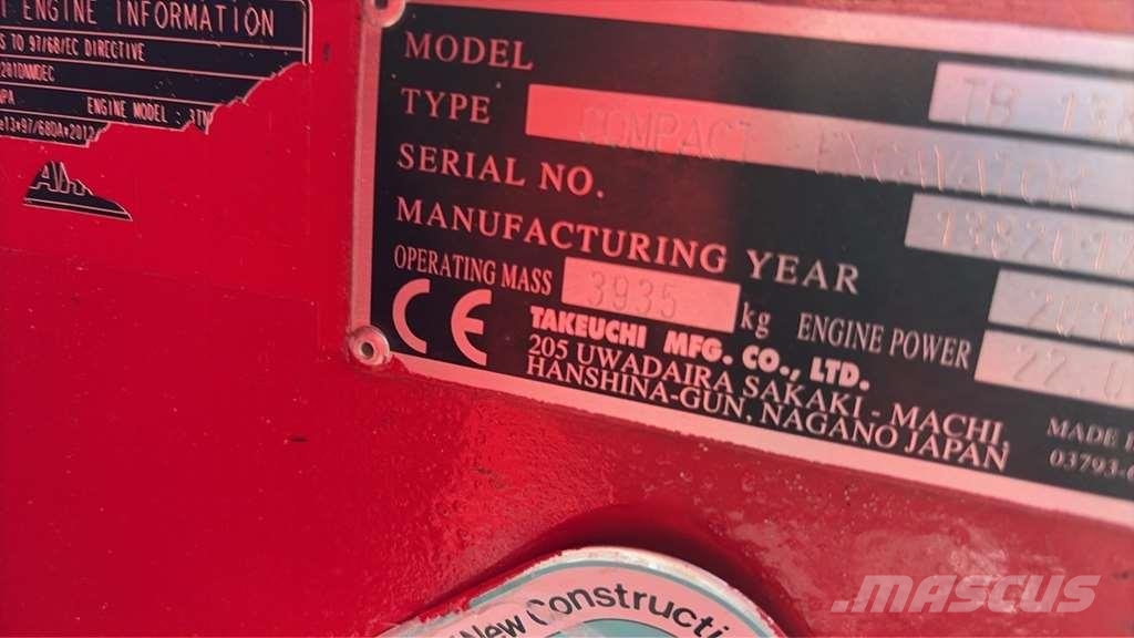 Takeuchi TB138FR Polovni specijalni bageri
