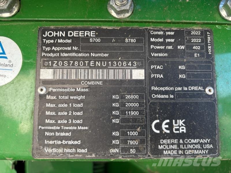 John Deere S780 inkl. 730X Sonstige Landmaschinen