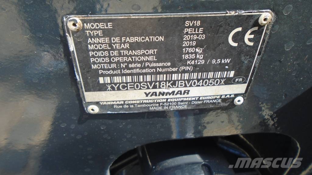 Yanmar SV 18 Minigravemaskiner