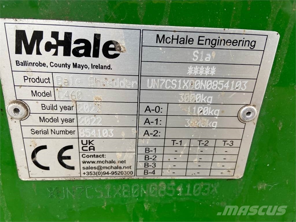 McHale Silgaeverteiler und Strohhäcksler "C 460" Besleyici, ventilatör ve asansörler