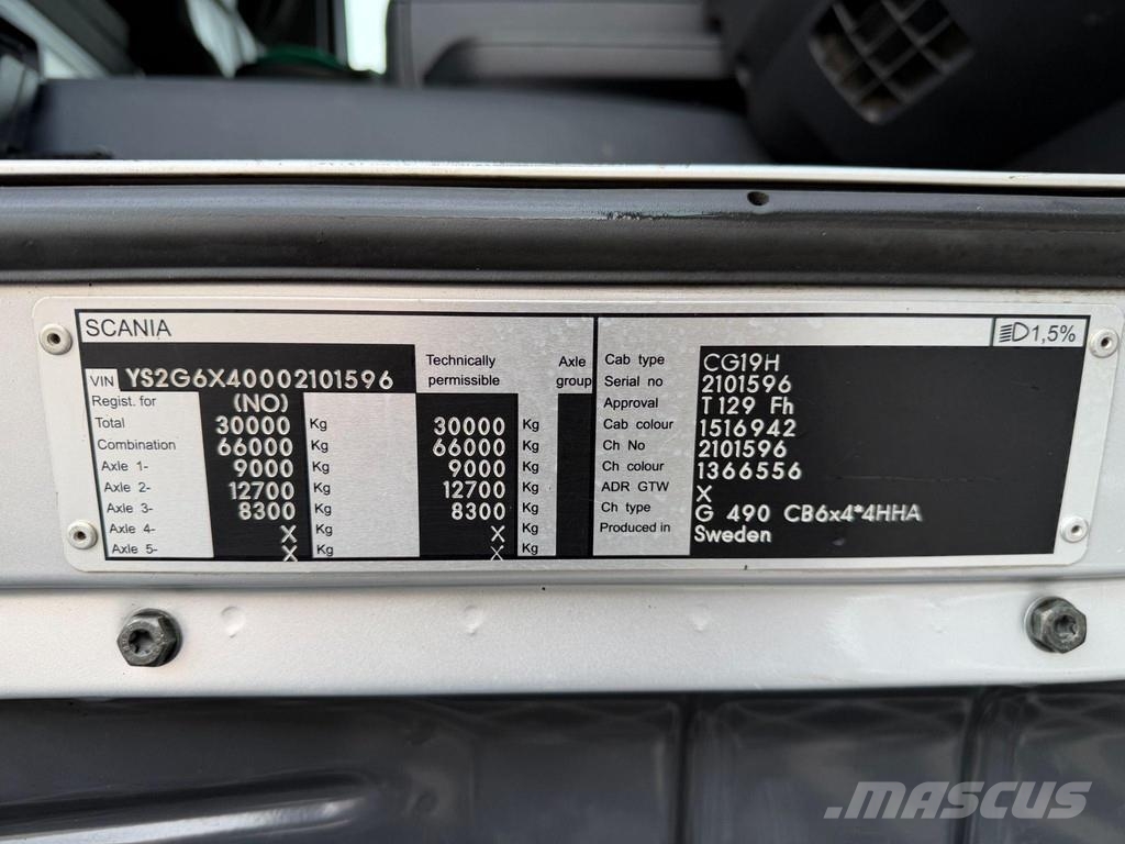 Scania G490 4X4+2 EURO6 + RETARDER + STEEL/AIR Billenő teherautók