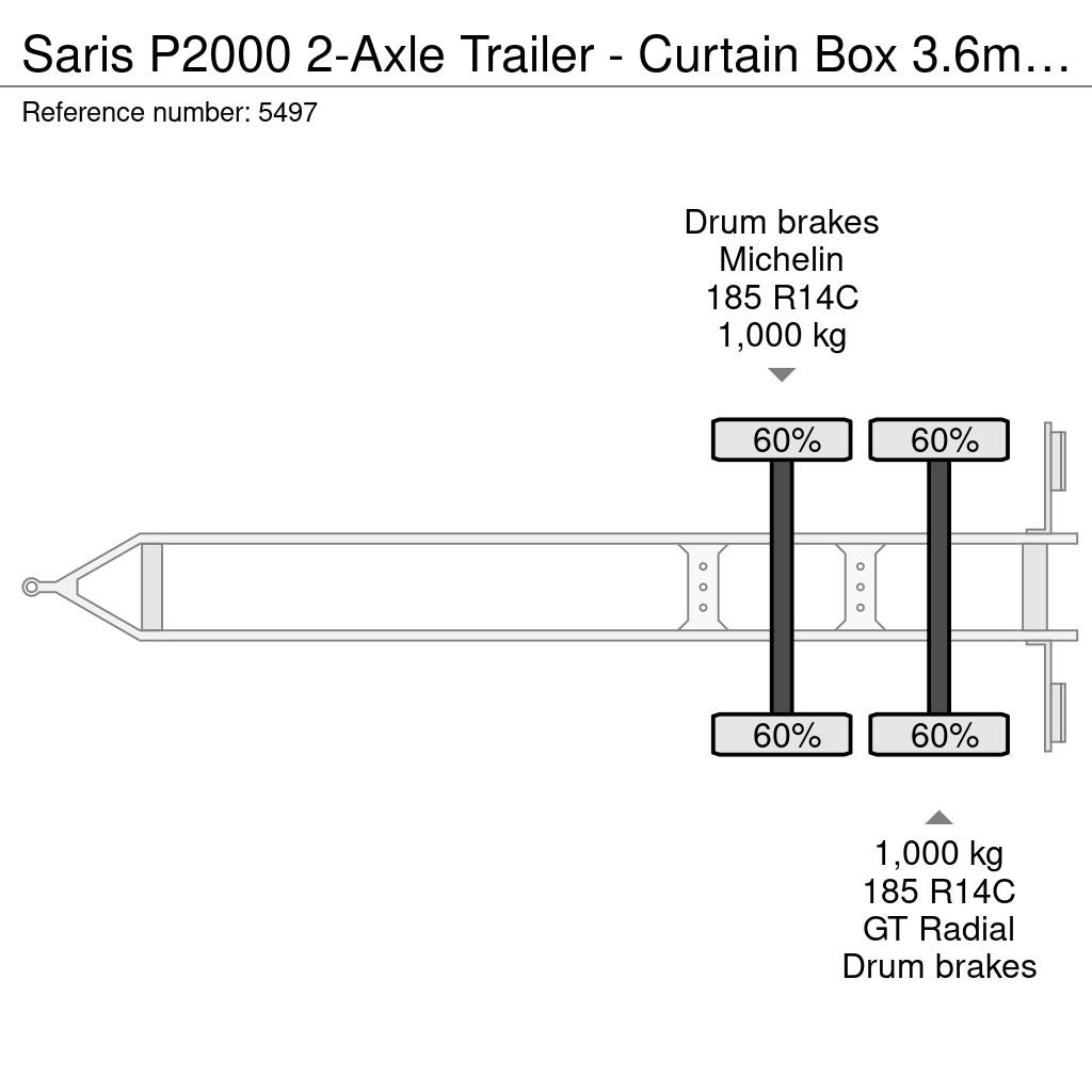 Saris P2000 2-Axle Trailer - Curtain Box 3.6m - Galvaniz Prikolica s ponjavo