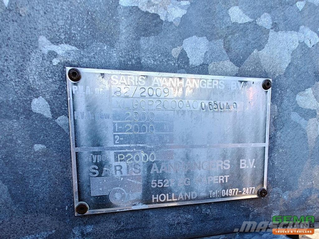 Saris P2000 2-Axle Trailer - Curtain Box 3.6m - Galvaniz Prikolica s ponjavo