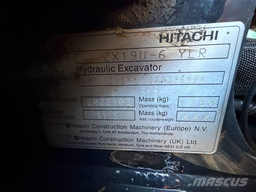 Hitachi ZX 19 U-6 1.9 Ton Mini Excavator Mini bageri <7t