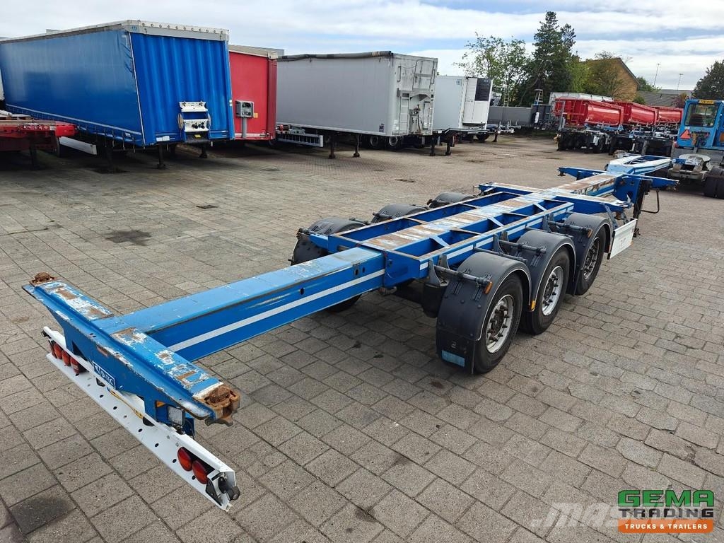 D-tec FLEXITRAILER Multi - 3x Extendable - Lift Axle - 4 نصف مقطورات حاويات