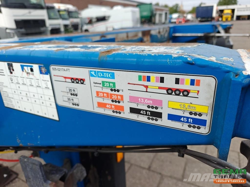 D-tec FLEXITRAILER Multi - 3x Extendable - Lift Axle - 4 نصف مقطورات حاويات