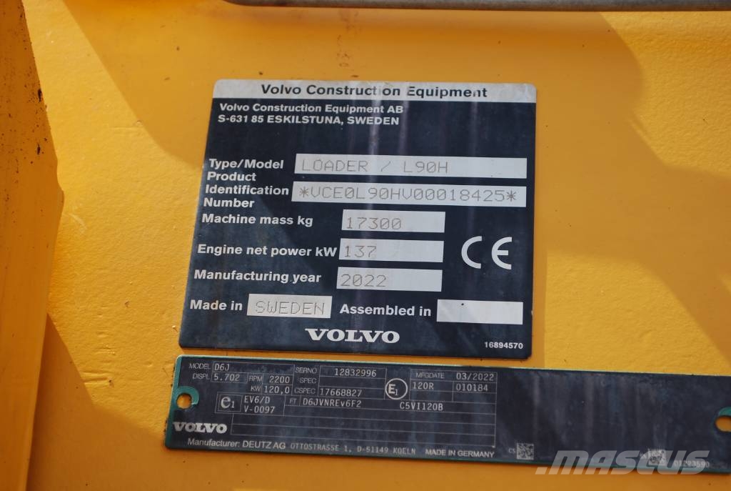 Volvo L90H Gumikerekes homlokrakodók