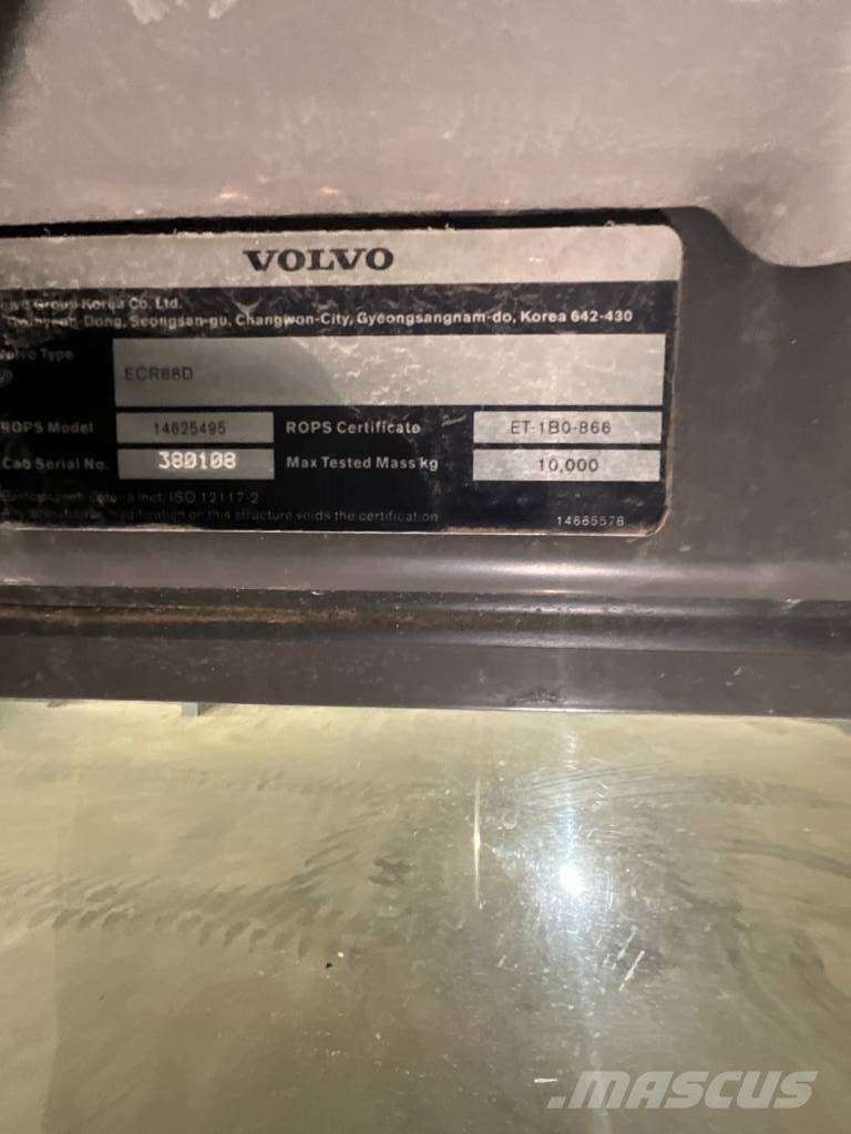 Volvo ECR 88 D Cabines e interior máquinas construção