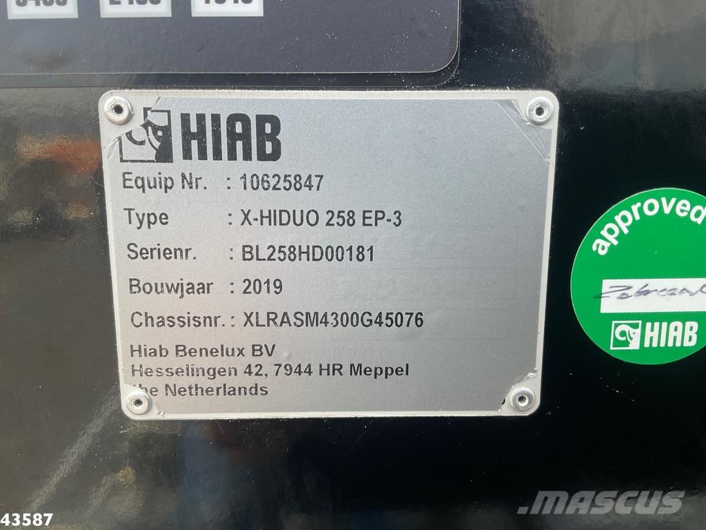 DAF FAN CF 430 Hiab 25 Tonmeter laadkraan 훅 리프트 트럭
