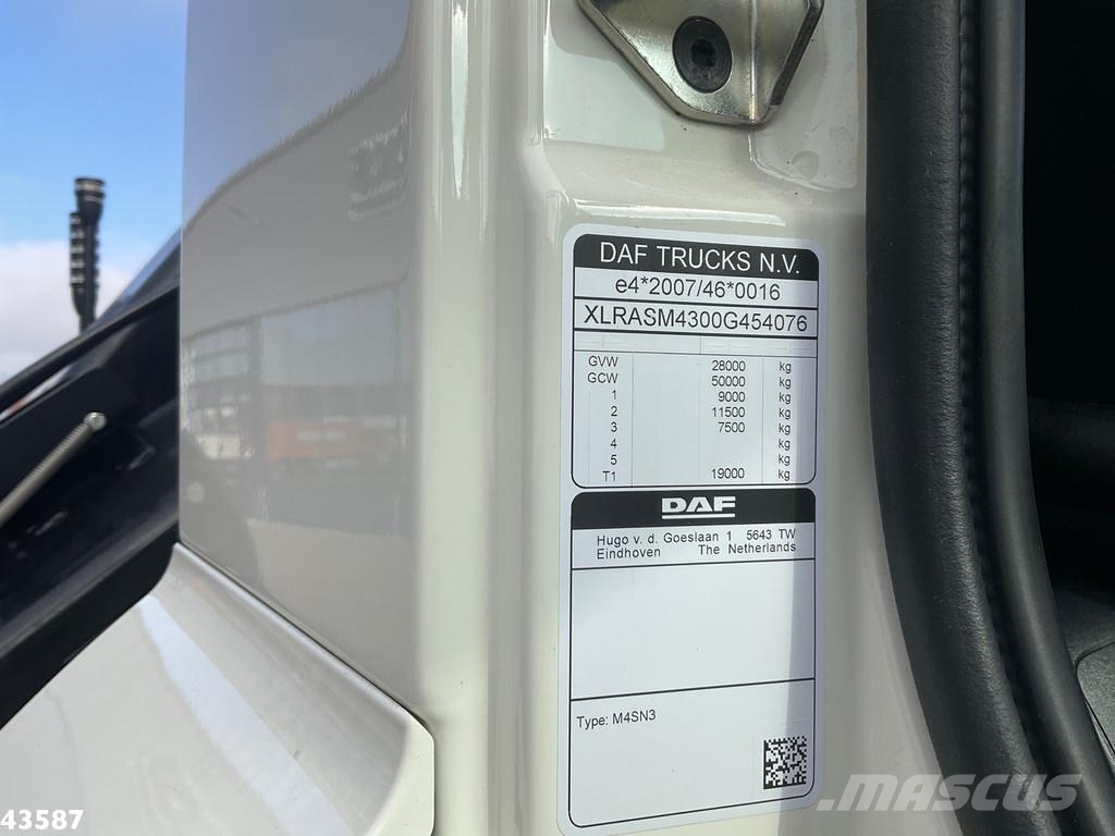 DAF FAN CF 430 Hiab 25 Tonmeter laadkraan 훅 리프트 트럭