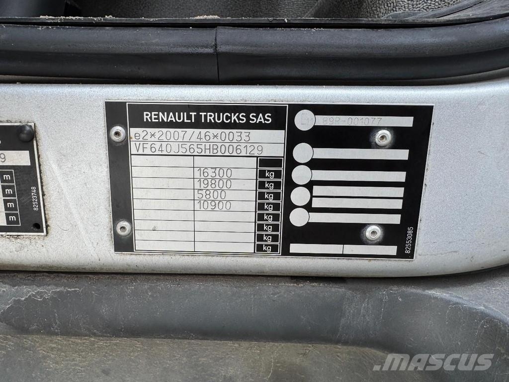 Renault D16 4X2 EURO 6 (ENGINE SMOKES) + DHOLLANDIA LIFT 2 Sanduk kamioni